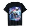 Rainbow Galaxy Cat Riding a Shark In Space T-Shirt