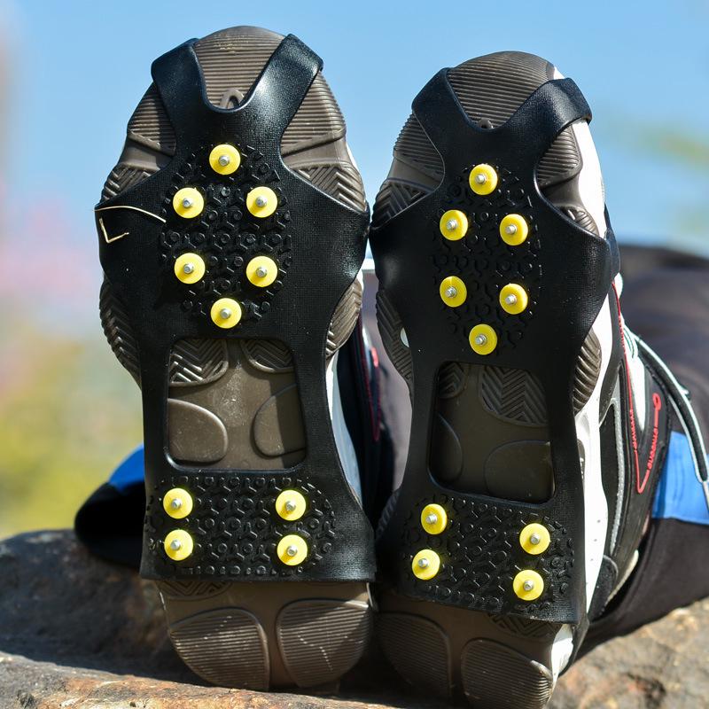 Non-Slip Ice Cleats: Ten-Tooth Grips for Kids & Adults - Snowfield, Ice Fishing, Mountaineering