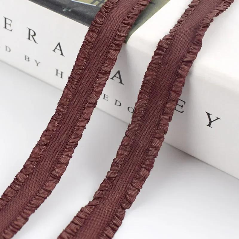 5/10 ярдов Meetee 12 мм эластичная лента с оборками, красочная плиссированная эластичная кружевная отделка, лента для головного убора, DIY швейные аксессуары для одежды