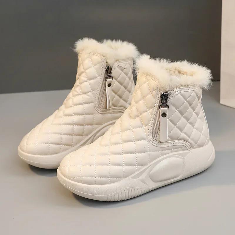 Зимние сапоги для женщин, новые модные повседневные короткие сапоги с толстой подошвой, модные теплые плюшевые женские ботильоны Botines De Mujer