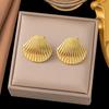 Elegant Retro Stainless Steel Earrings with Exaggerated Design for Women