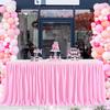 6FT Table Skirt for Rectangle Tables Wrinkle Resistant Pleated Tablecloth Reusable Ruffle Table Cloth for Christmas Baby Shower Wedding