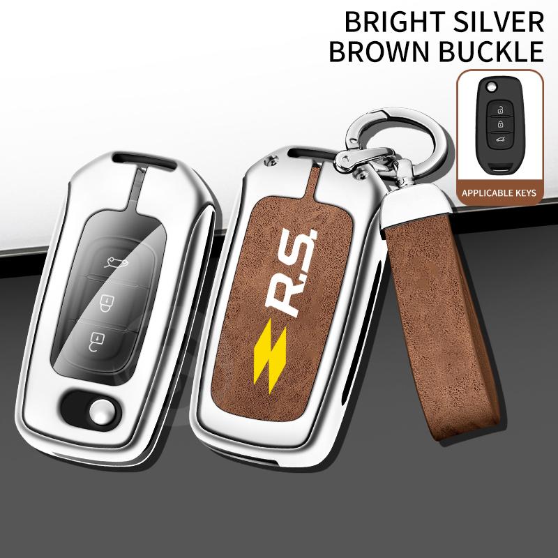 Zinc Alloy Leather Car Key Case Cover for Renault Kadjar Captur Megane Sandero Stepway Logan Clio 5 Arkana Protector Key Shell AA21