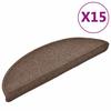 VidaXL Stair Treads 15 Pieces 56 X 17 X 3 Cm Coffee Brown Semicircular 133880