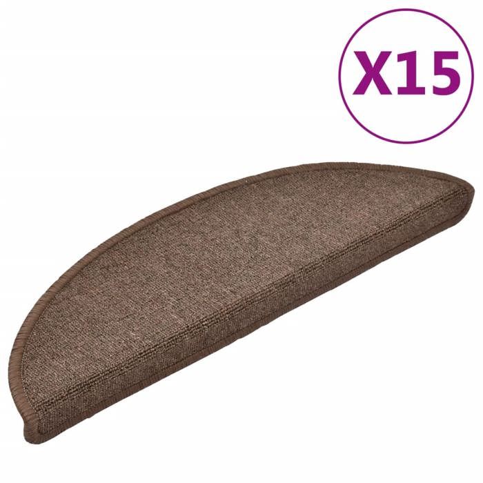 VidaXL Stair Treads 15 Pieces 56 X 17 X 3 Cm Coffee Brown Semicircular 133880