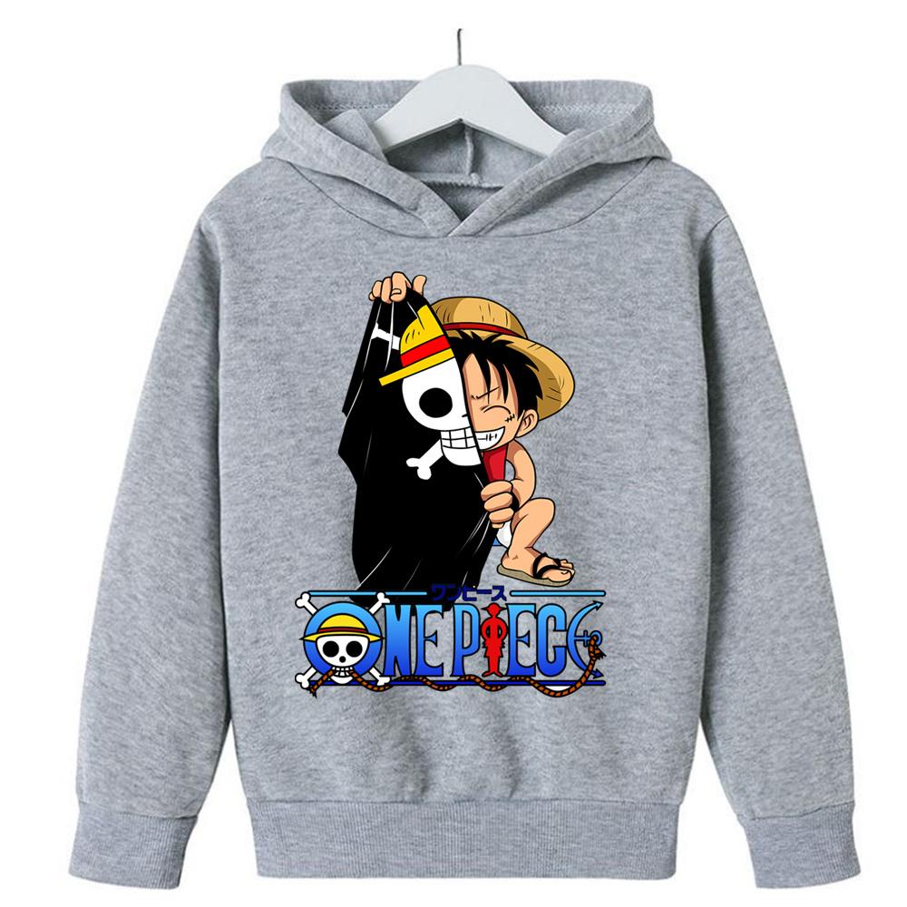 Anime One Piece Hoodies Luffy Casual Ace Law Roronoa Zoro Luffy Streetwear Kids Boys Sweatshirts Pullover Hooded Fashion Costume