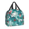 Пользовательские Koi Fish Sakura Blossom в бирюзовой сумке для обеда для мужчин и женщин, термохолодильник, изолированные ланч-боксы для офиса для взрослых