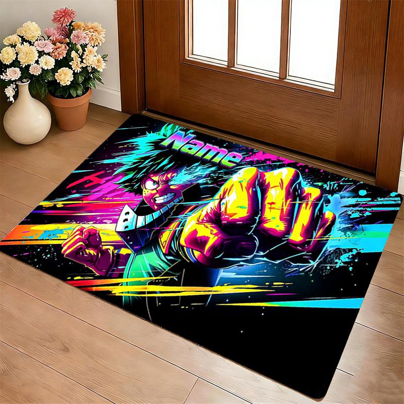 Custom Name Superhero Fist Gamer Carpet Rug for Bedroom Living Room Home Sofa Decoration,Office Home Decor Game Large Decor Floor Mat