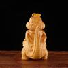 Natural Cypress Mr. Crocodile Decorate Small Statue Solid Wood Carving Cute Home Room Office Animal Decoration Small Ornaments