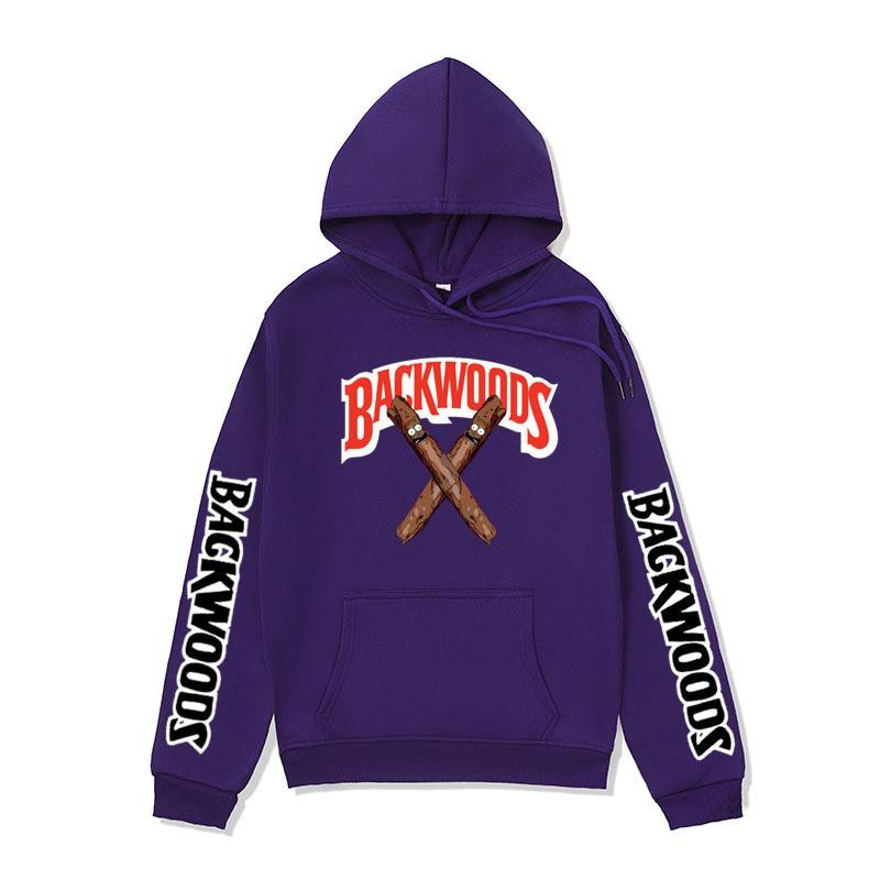Mens Oversized Hooded Sweatshirt With Cigar Print Winter Fleece Lined Cotton Blend Casual Pullover