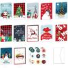 12Pcs Merry Christmas Greeting Cards with Envelopes Stickers Holiday Cards Santa Claus Assorted Designs New Years Cards