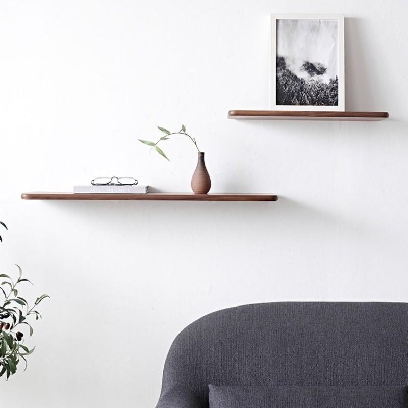 Настенная полка из массива дерева, плоская доска, стеллаж для хранения, плоская перегородка, подвесная полка из грецкого ореха, украшение комнаты, доска для хранения