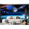 Планеты Настенная фреска Съемные Солнечная система Большие обои Для гостиной Столовой Спальни галактика космос Настенная фреска