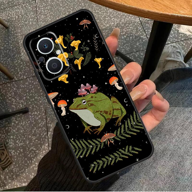 Винтажный Ретро Лягушка Грибы Для OPPO Reno 10 11 12 13 14 Pro 7 8 Lite 8T 11F 12F 13F 14F OPPO Find X8 X9 X5 X6 Pro Чехол
