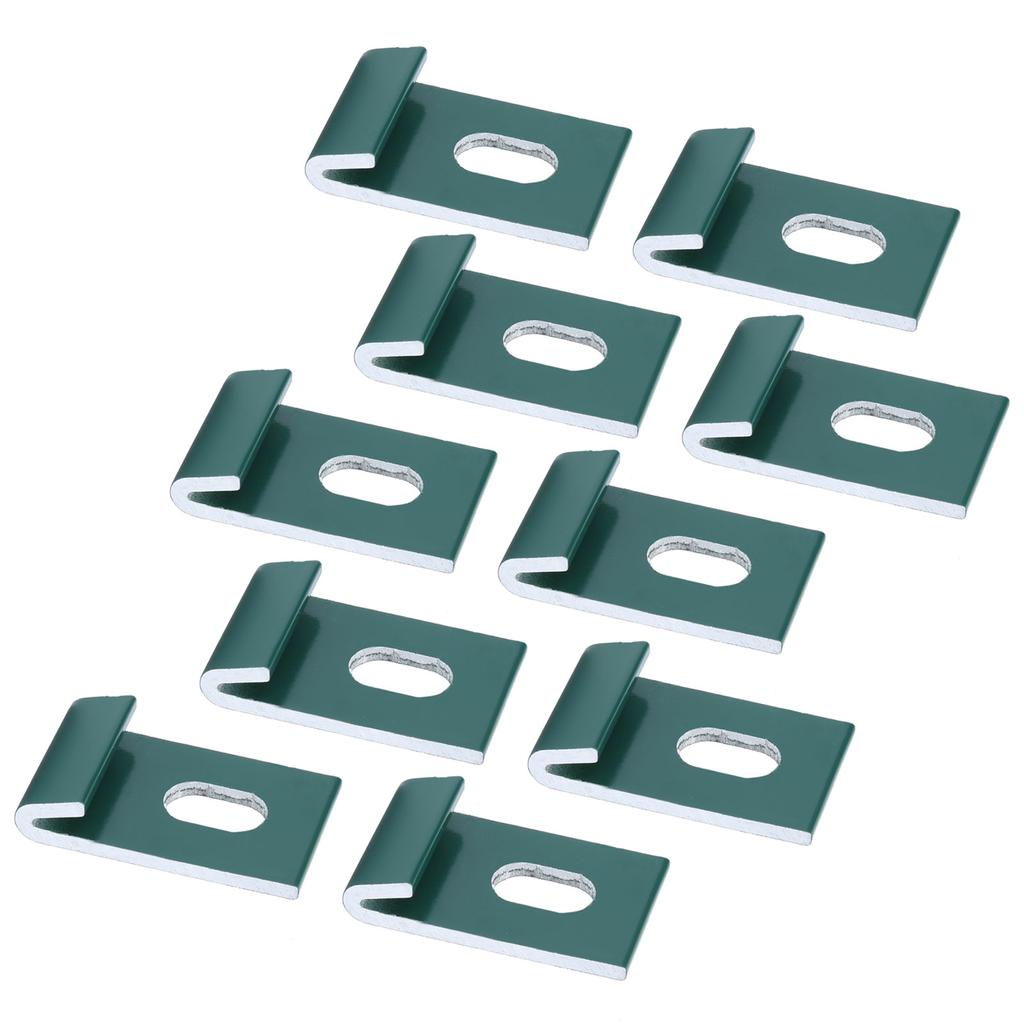 10Pcs Base Clips Hook Fixings Attaches Aluminium Greenhouses Fixture SetGreen