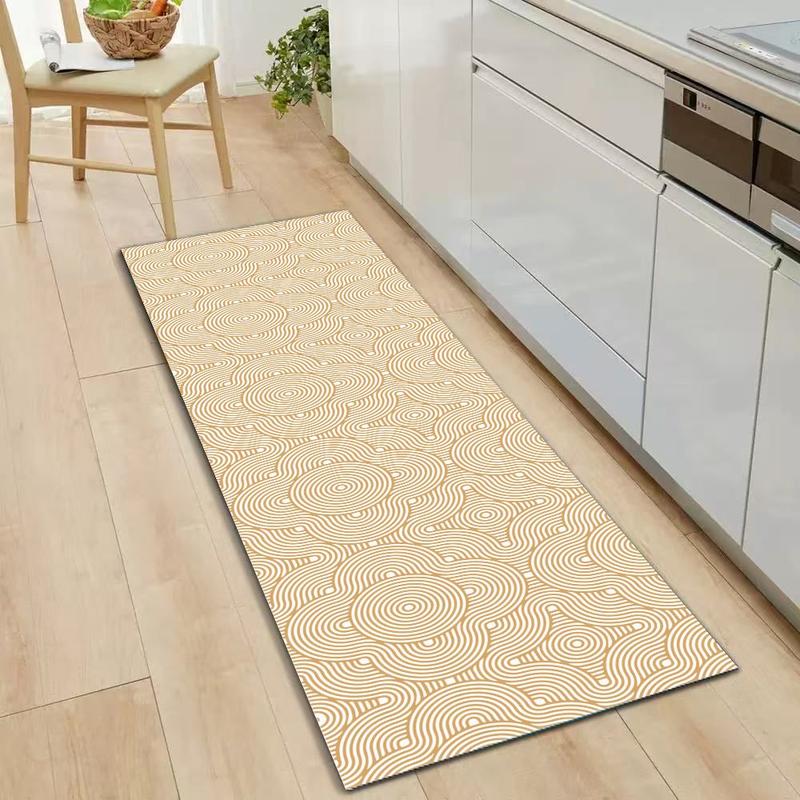 Geometric Arc Pattern Corridor Carpet Non-slip Washable Entrance Kitchen Floor Mat for Hallway Home Decor