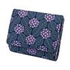 Inden Bifold Coin Hydrangea Navy Blue x Purple Calico x Gray Lacquer 8004 [Indenya] Кошелек, Кошелек, Кошелек в форме коробки, Оленья кожа, Мисо, Узор,