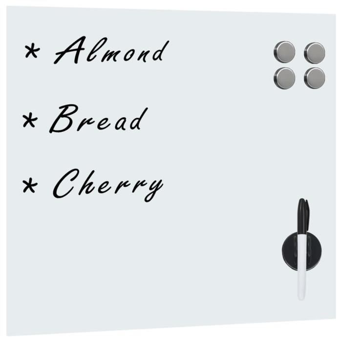 VidaXL Magnetic Wall-Mounted Blackboard Glass 60x60 Cm