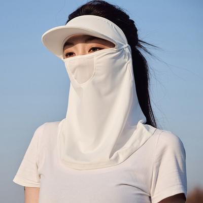 Однотонные Солнцезащитные Маски для Лица Шарфы Защита Шеи Маска из Ледяного Шелка Козырек Шляпа с Широкими Полями Защита от УФ-излучения Спортивные
