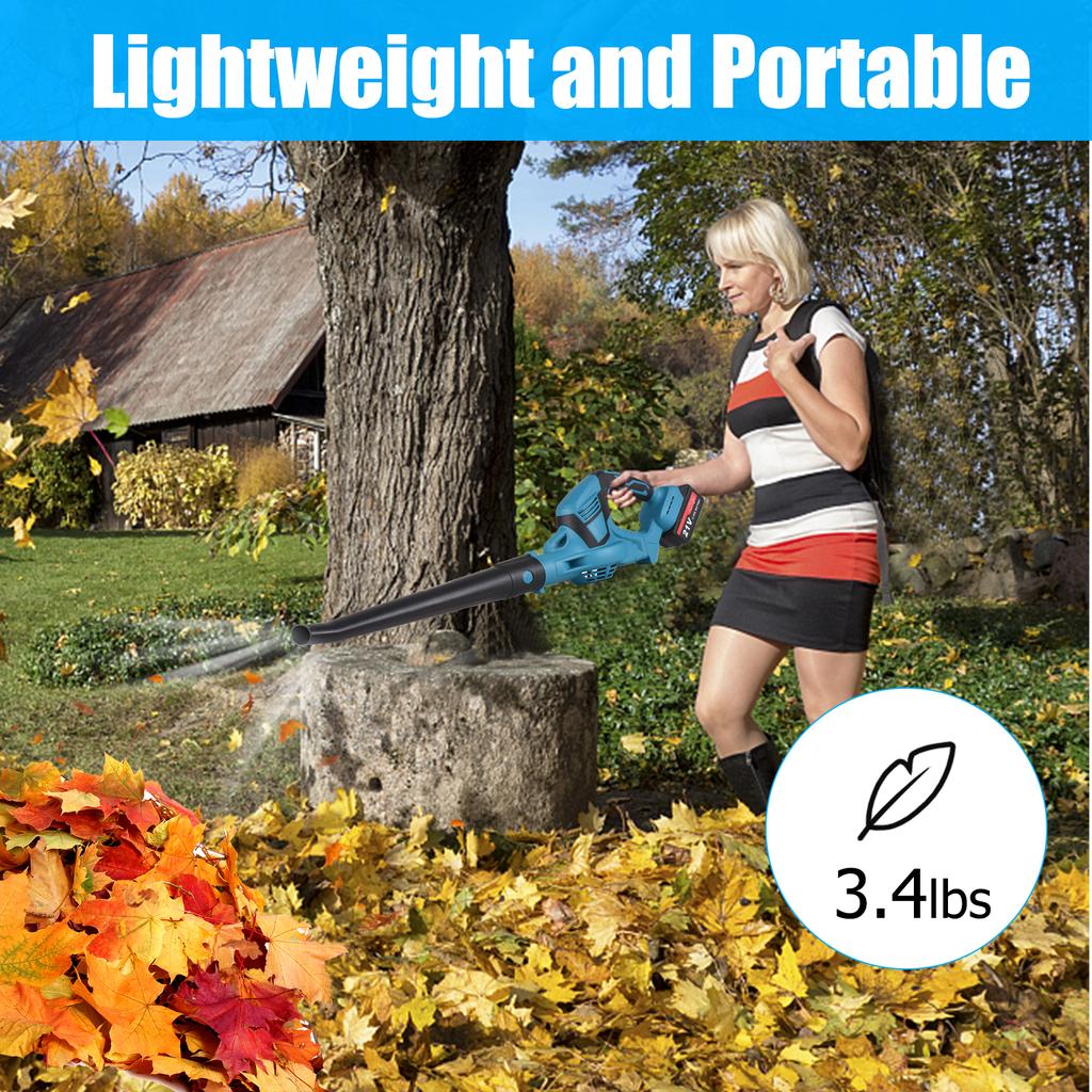 Cordless Leaf Blower 21V Battery Powered Leaf Blower for Lawn Care with Fast Charger 81.19CFM