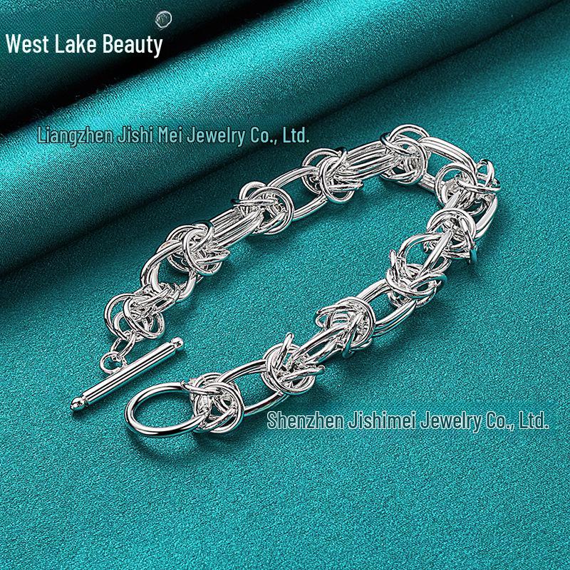Плетеный браслет West Lake Silver Ring OT Buckle