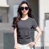 Summer Women's Solid Colour Round Neck Slim Versatile Half-sleeved Casual Cotton Short-sleeved T-shirt
