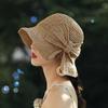 Sun Hat Women's Summer Visor Big Edge Straw Hat Women's Outdoor Sunscreen Hat Basin Hat Bow Bucket Hat Summer and Autumn