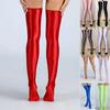 1Pair Stockings Shiny Nylon Glossy Women's Hosiery Oily Thigh High Socks Lingerie Solid Color