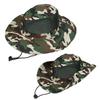 Outdoor Fishing Wide Brim Breathable Camouflage Sun Protection Hiking Cap Bucket Hat Sun Visor Hat