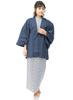 Yukata Inn Set Inn for Women [KYOETSU] Set, Yukata, 4-piece (haori, Yukata, Obi, Co-lace) (Yukata-145, Haori-blue)