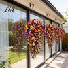 Everlasting Decorative Plants 10/16Pcs Artificial Hanging Flowers, Faux Morning Glory Vine with Eucalyptus, UV Resistant Durable Greenery for