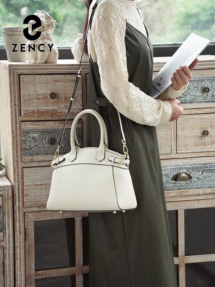 Zency Женская Роскошная Кожаная Сумка-Тоут Большой Вместимости, Сумка на Плечо, Сумка-Шопер
