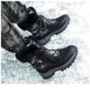 Женские зимние сапоги Plus Velvet Snow Boots Casual PU Canvas со шнуровкой, теплые, для улицы, из хлопка, большие, высокие, толстые, нескользящие