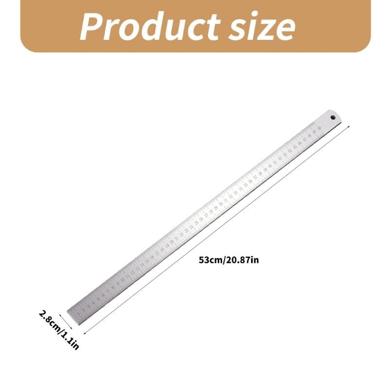 Precisions Crafted Stainless Steel Measuring Tool Ruler with Nonslip Back Suitable for Professional Architects Engineers