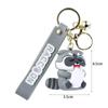Zinc Zinc Alloy Animal Earphone Case Korean Kids Pendant Backpack Decor Cartoon Keyring Raccoon Keychain