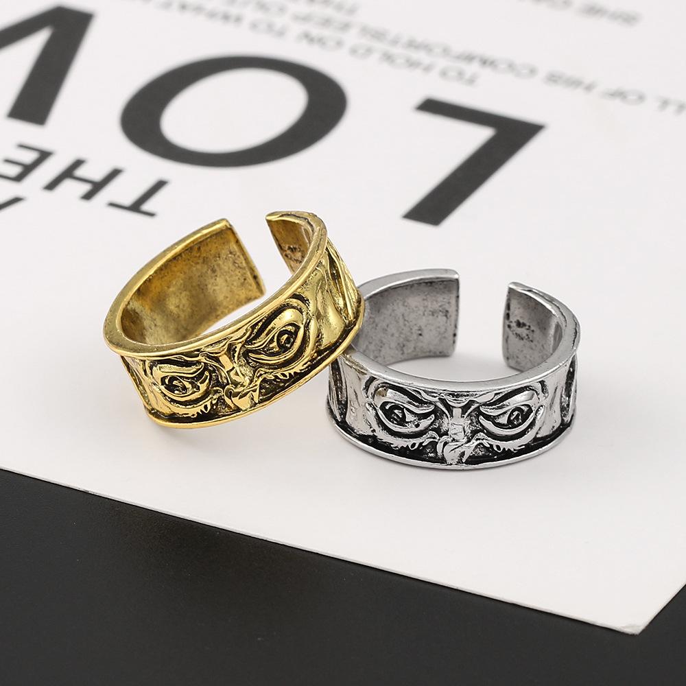 Simple Eyes Staring Ring Men's Ins Style Dark Wind Ring Opening Adjustable Ring