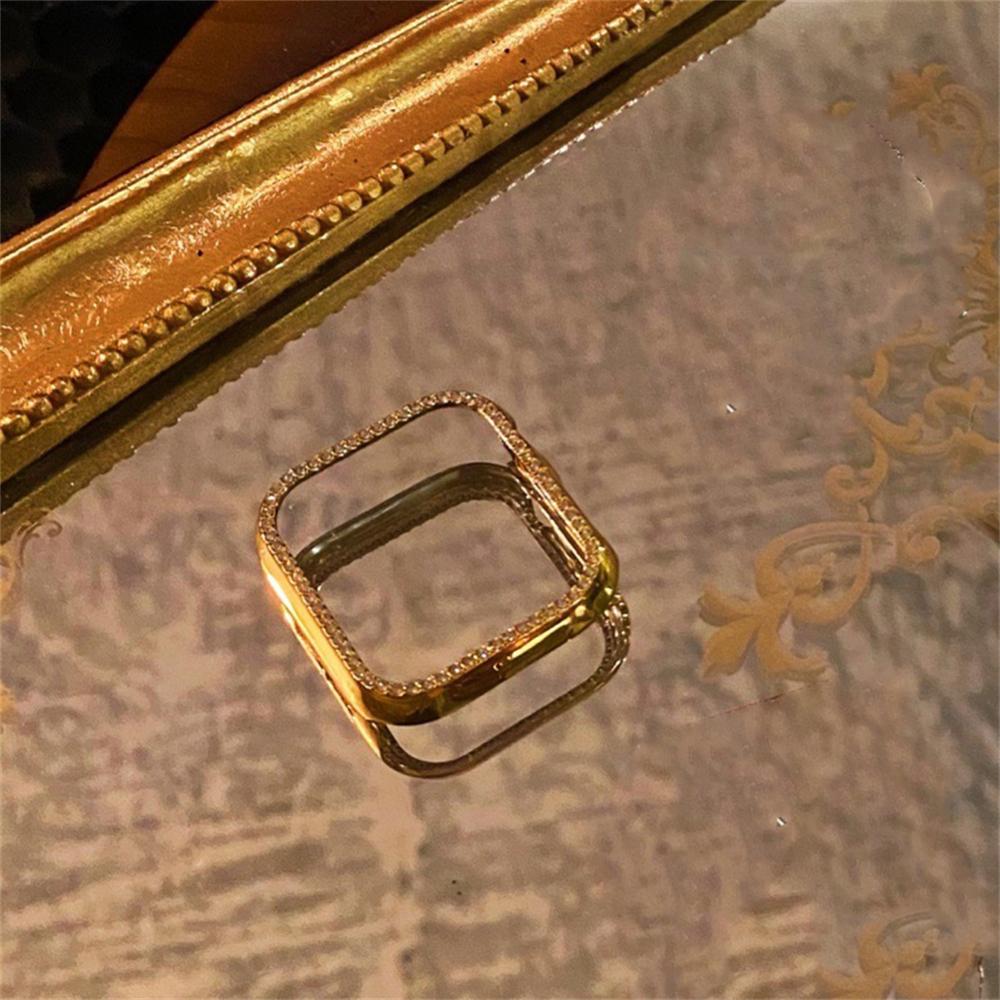 Чехол Diamond PC для Apple Watch Series10 9 8 7 6 SE ultra Bling защитный бампер блестящая рамка для IWatch 46 мм 42 мм 40 мм 41 мм 45 мм 44 мм 49 мм крышка