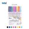 Набор флуоресцентных ручек Letu с двойной линией для ведения дневника и DIY-проектов - Водонепроницаемый, Идеально подходит для студентов и художников