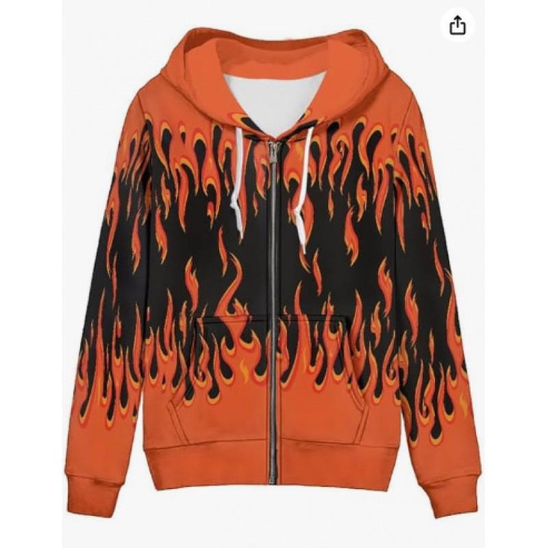 3D Printed Zip-Up Hoodie Women Streetwear Casual Sweatshirt