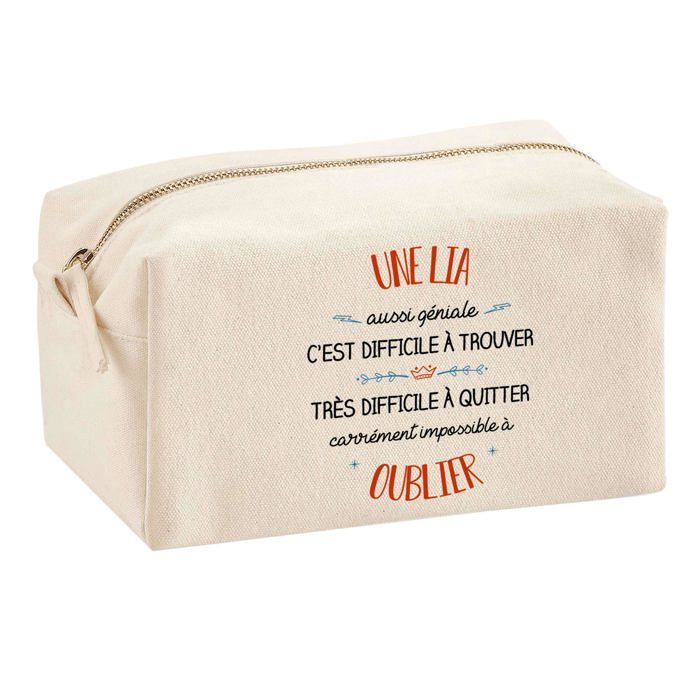 Tote bag - PLANETEE - Une Lia Aussi Géniale - Coton imprimé en France - Grande contenance - Beige