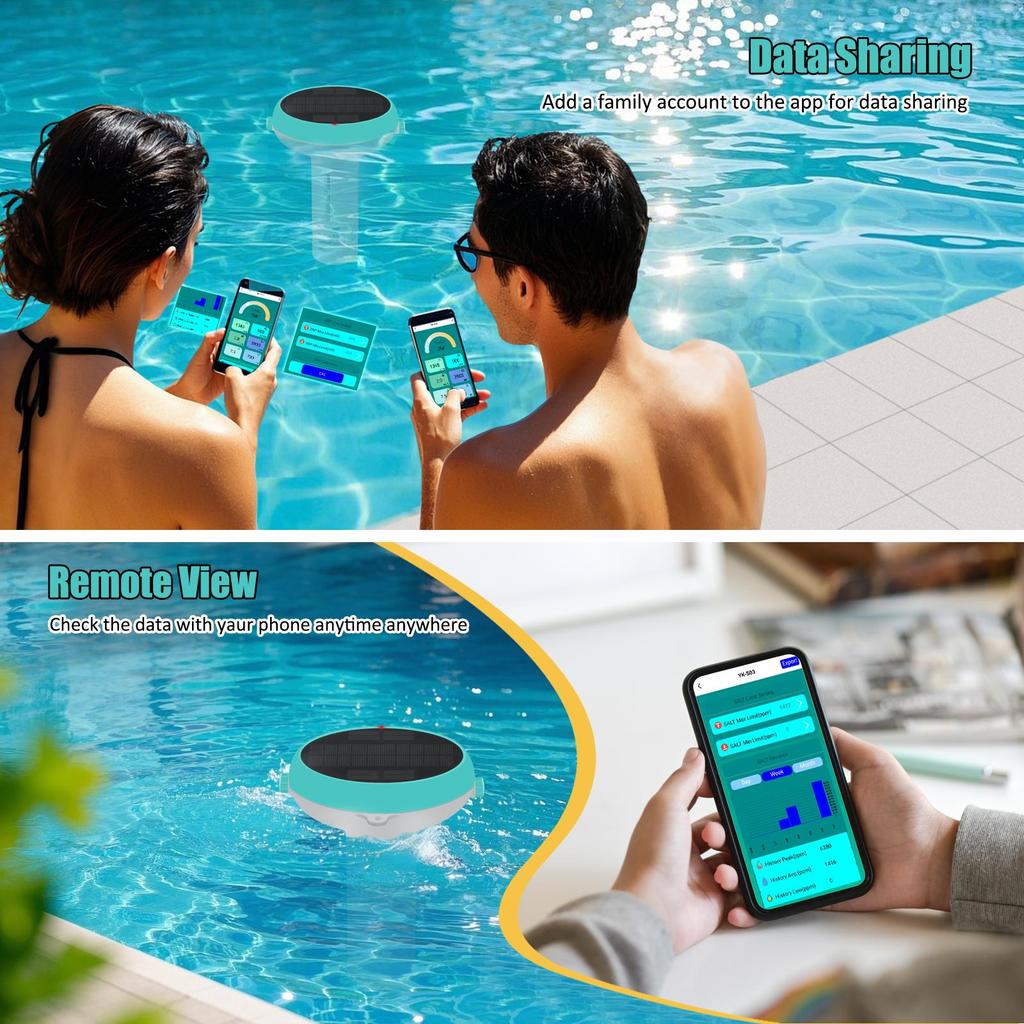 Smart Pool Monitor With Solar Charging WiFi&Zigbee App Control PH TDS EC ORP Salt Temperature Monitoring For Swimming Pool
