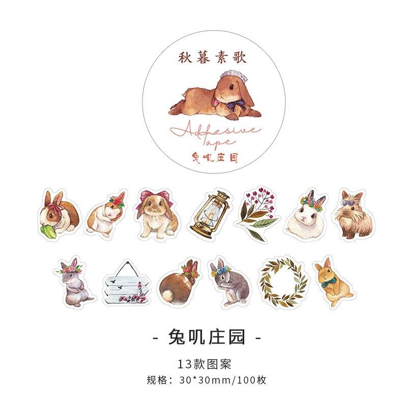 100 шт., осенне-вечерняя серия Suge, лента для коллажей специальной формы, креативная однополосная лента васи, украшения, материалы для самостоятельного изготовления