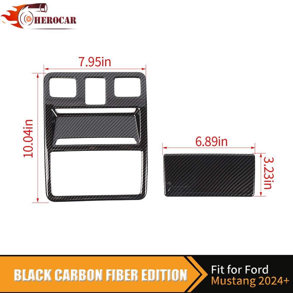 2x Roof Reading Light Lamp Sticker ABS Carbon Fiber Trim For Ford Mustang 24 25