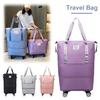 Expandable Rolling Duffle with Wheels Foldable Travel Large Capacity Double Layer Luggage Bag