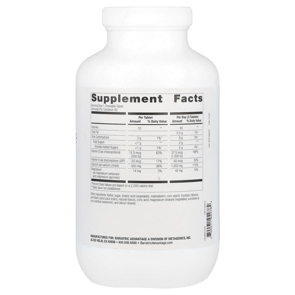 Chewable Calcium Citrate, Wild Cherry, 90 Tablets