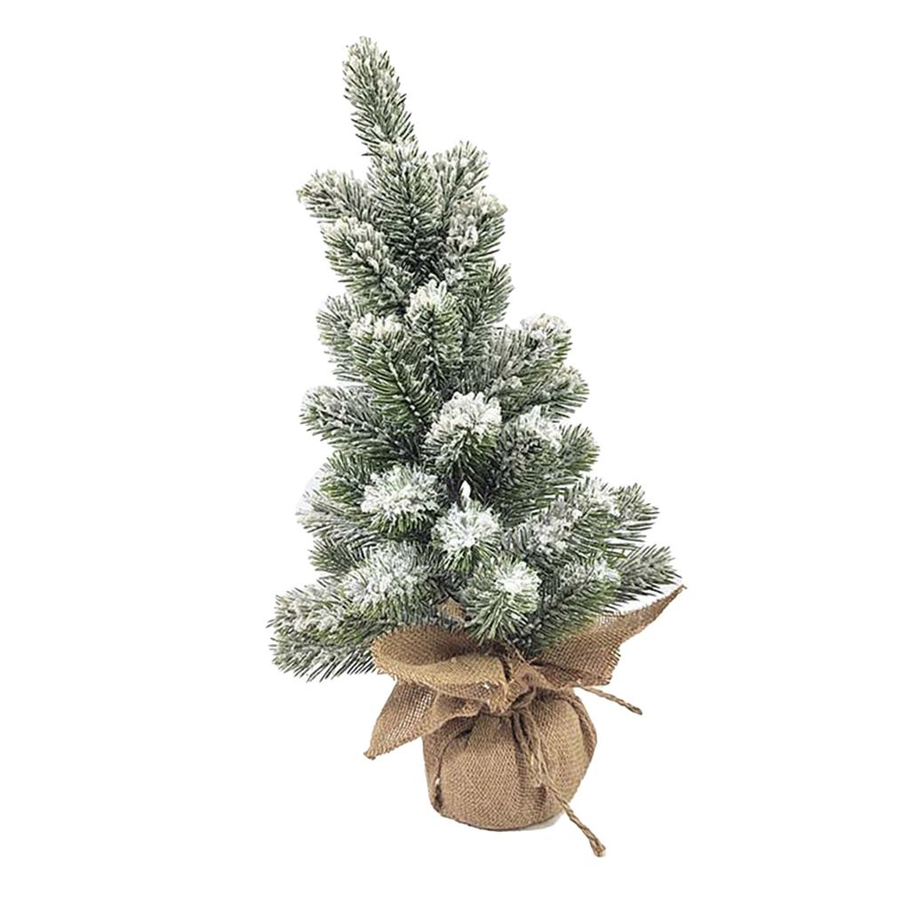 17.72in Desktop Flocking Xmas Tree Simulation Space Saving Reusable Xmas Tabletop Decoration for