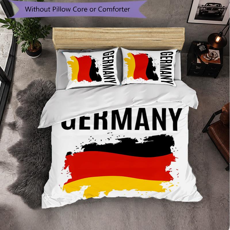 Germany national football team 3 Piece Bedding Set Soft Duvet Cover Set with Pillowcases Printed Bedroom Decor Set for Home