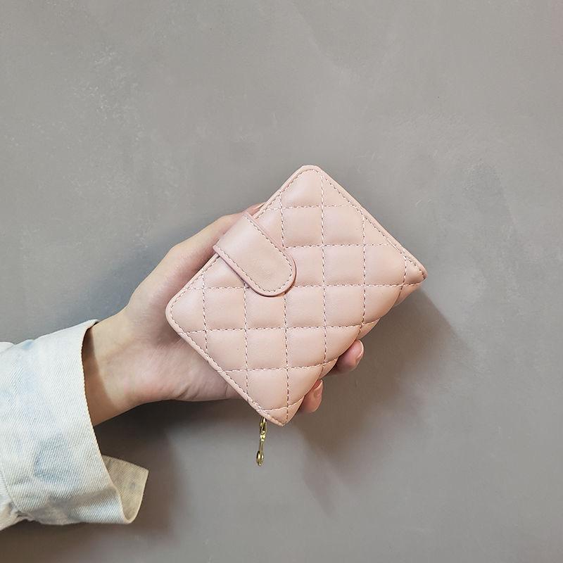 Модные кошельки Женский держатель для карт Lingge Короткий кошелек Простой Щедрый Женский кошелек на молнии Отделения для кредитных карт AVE