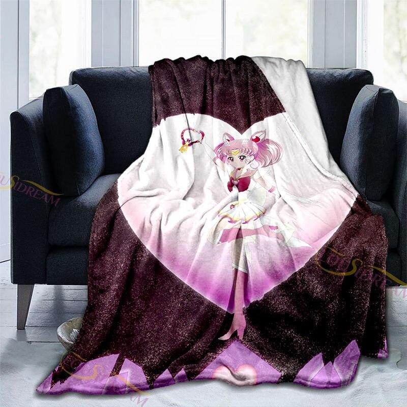 Милое сказочное фланелевое одеяло «Сейлор Мун» Luna Cat, мягкое флисовое одеяло, покрывало для пикника, коврик для йоги, гобелены, домашний декор, подарки