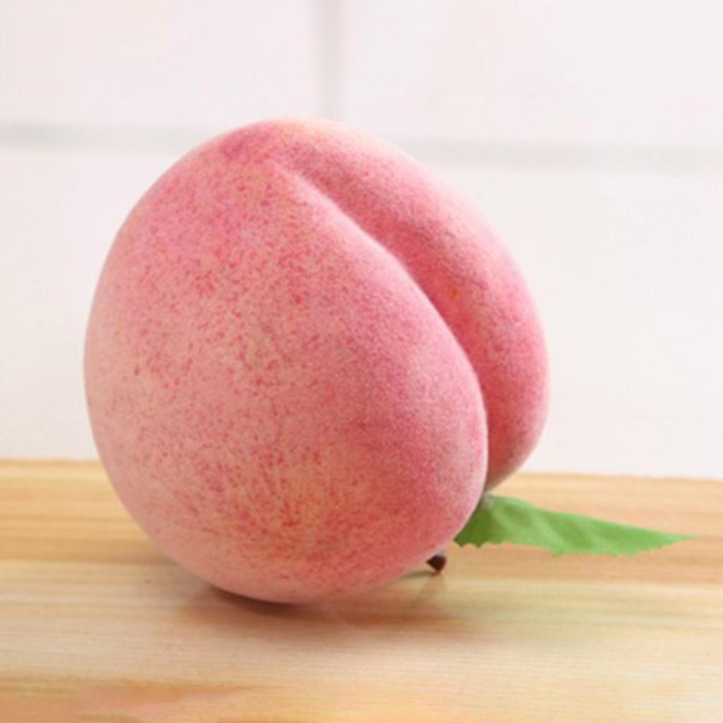 2pcs Artificial Peach Fruit Realistic Faux Fruits Peaches for Home Kitchen Table Decoration and Photography Props